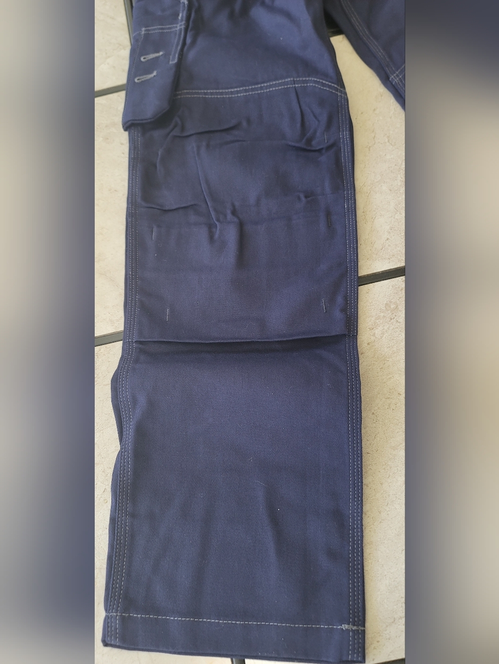 Men's Navy Cargo Work Pants with Multiple Tool Pockets - Picture 4 of 5